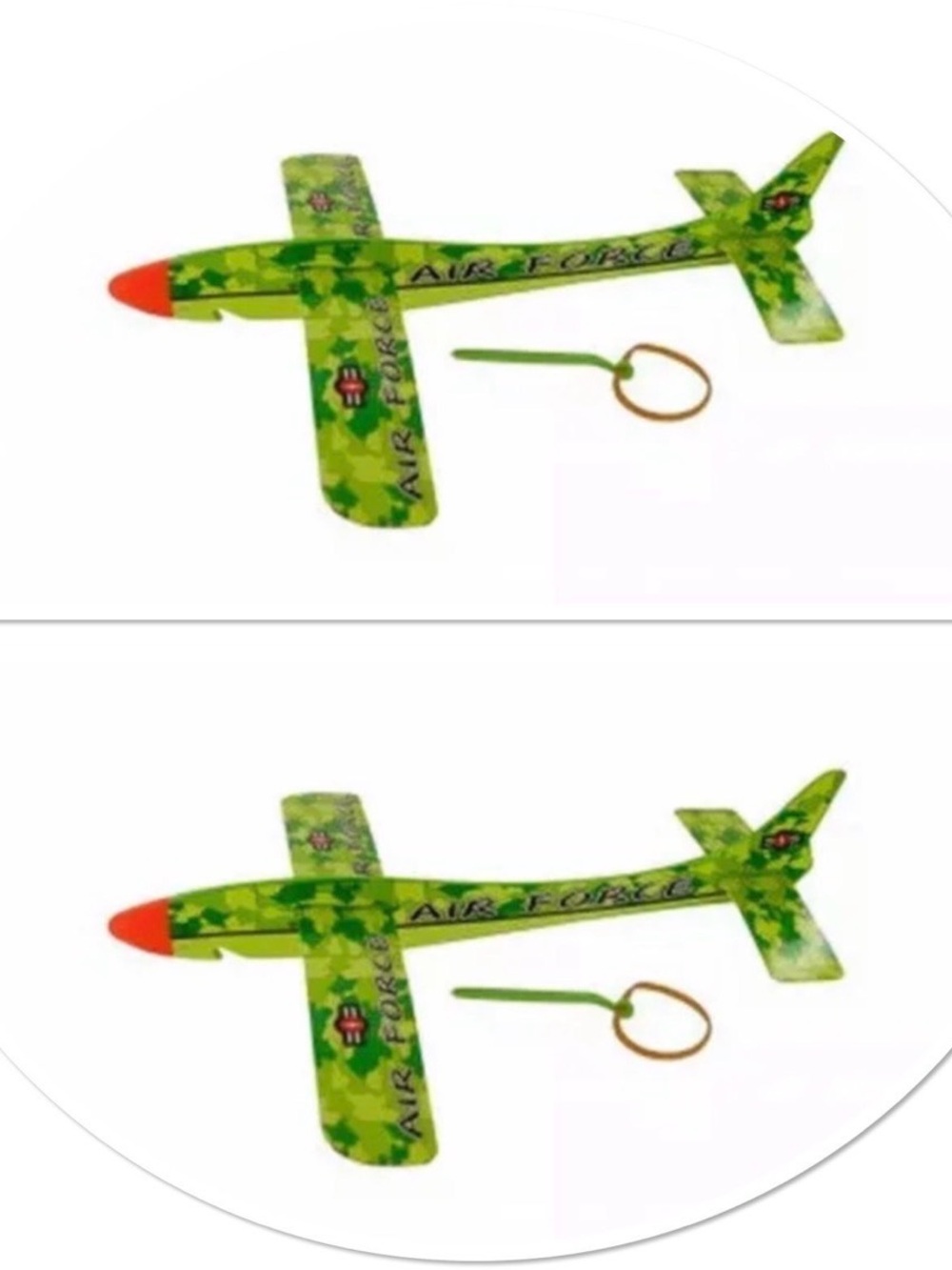 2 Air Force Foam Glider Plane Toys  - Green Camouflage